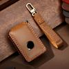 For Volvo XC60 XC90 S90 Car Key Cover Handmade  Leather Protective Cover Scratch-resistant Smart Key Protection Cover