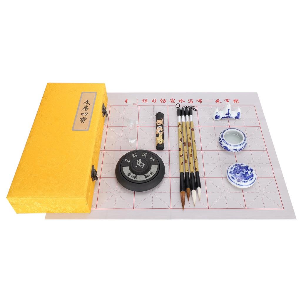 Набор для практики китайской каллиграфии, чернильница, кисть, ручка, подарочная книга для практики письма