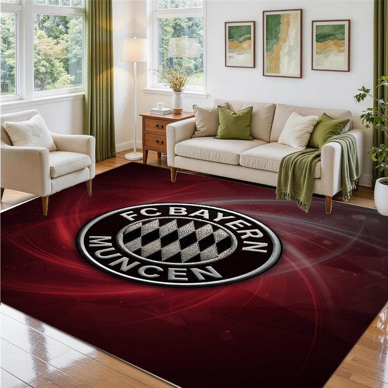 Bayern Munich Design Crystal Velvet Rug Soft Decorative Mat for Bedroom Entrance