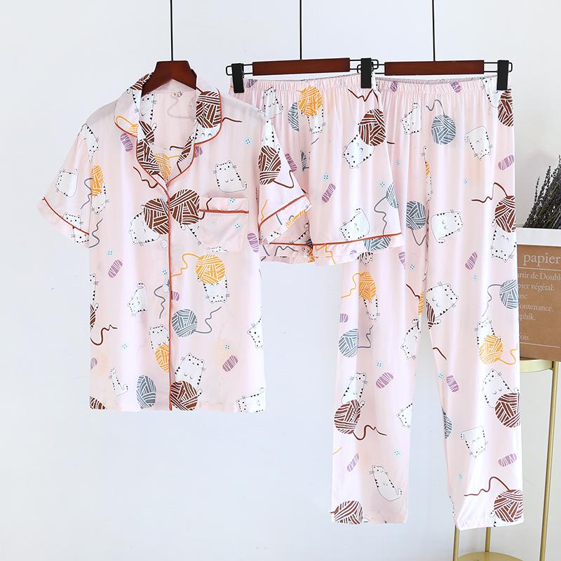 New Pyjamas for Women's Spring and Summer 100%Viscose Home Clothes Pajama Shorts Women Nightwear Female Set Woman 2 Pieces