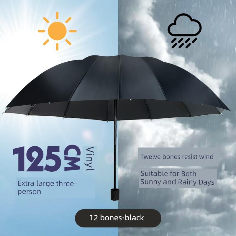 New Thickened Extra-Large Umbrella, Reinforced and Enlarged, Foldable Sunshade Umbrella for Students, Suitable for Men and Women, for Two or Three