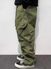 ZAFUL Techwear Buckle Belt Solid Color Windbreaker Cargo Parachute Pants