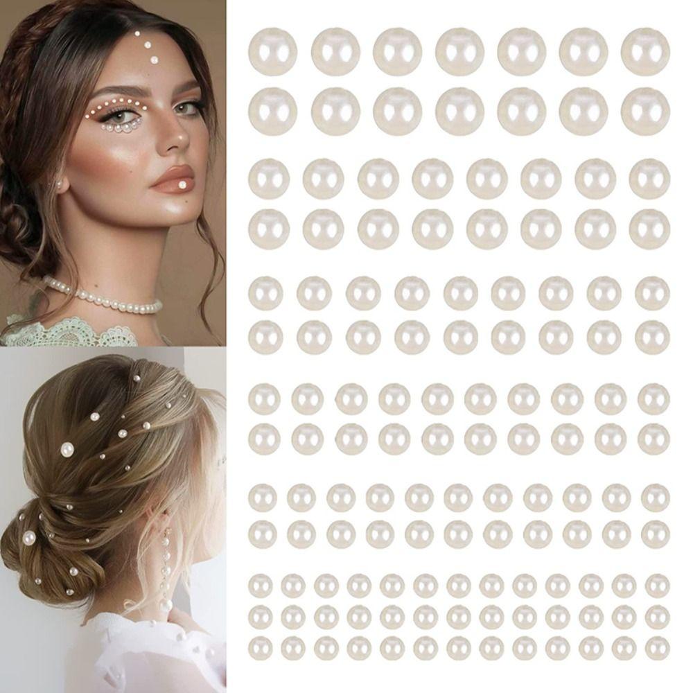 3/4/5/6/8/12MM Nail Art Rhinestones Limitation Pearls Eyebrow Eyeshadow Decals Party