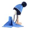 Warm Children Hat Scarf Set Winter Thick Knitted Faux Fur Pompom Beanie Boys Knit Kids Baby Hats Set