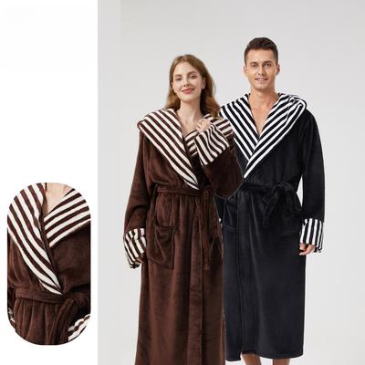 Зимний халат с капюшоном для мужчин, плюшевый длинный банный халат с капюшоном, уютный теплый халат, пушистый спа-халат с карманами, мужской домашний халат, пушистый флисовый халат