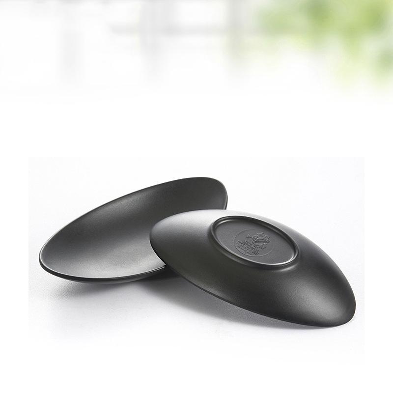 Oval Ring Decoration Black Serving Tray Fruit Candy Dessert Spice Container Food Tray Japanese Style Kitchen Storage Tableware