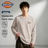 Мужская хлопковая футболка Dickies с круглым вырезом и длинным рукавом