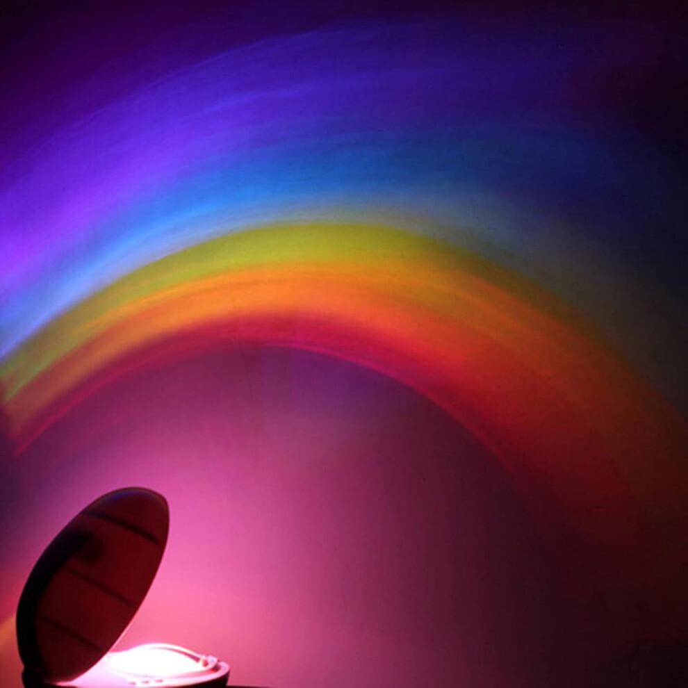 Rainbow LED Colorful Creative Night Light, 2 Modes Egg-Shaped Rainbow Projection Lamp Children Bedroom Decoration (A)