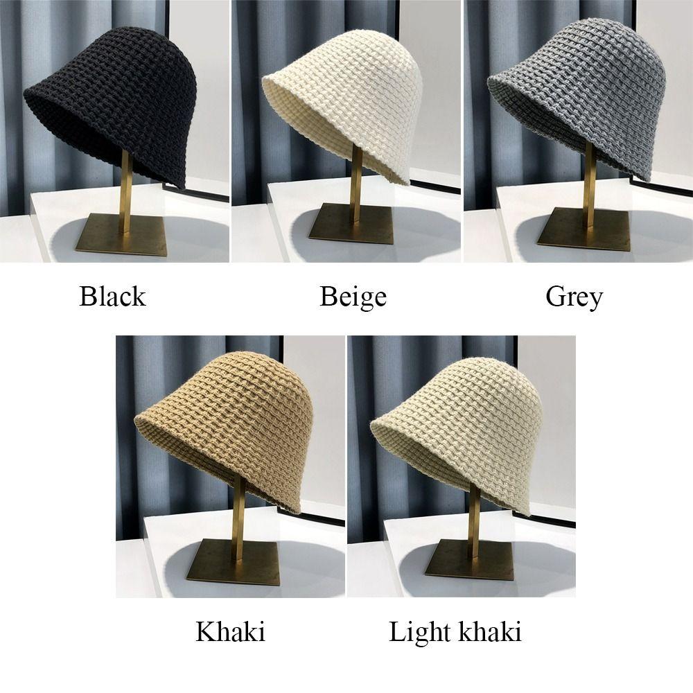 Crochet Knitted Fisherman Hat Soft Basin Hat Casual Skull Hat Autumn Winter