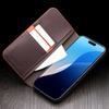 QIALINO Luxury Slim Handmade Phone Cases for iPhone Air 17 16 15 14 13 Pro Max Genuine Leather Wallet Card Slot Flip Cover Case