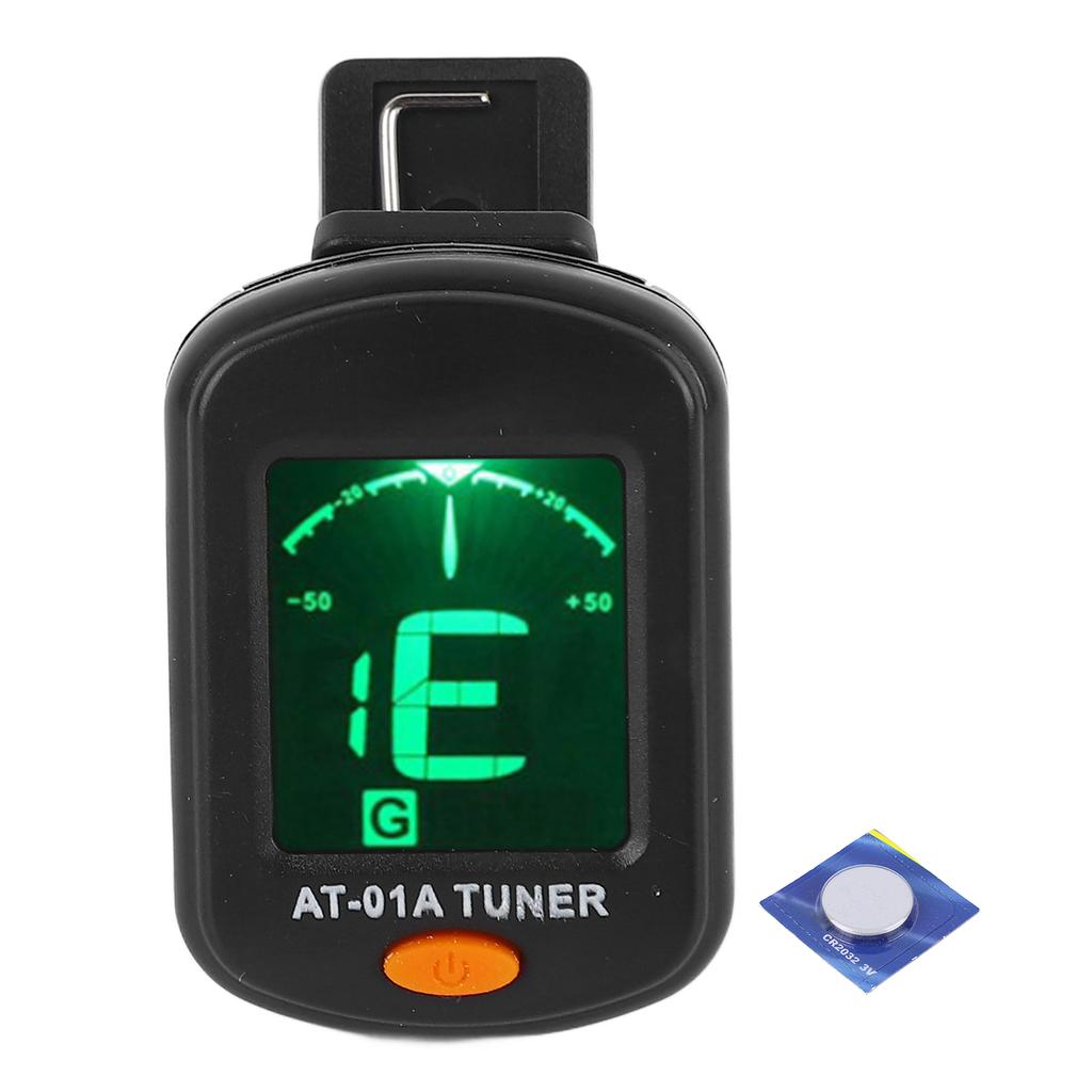 Acoustic Guitar Tuner Clip On Automatic Universal Professional for Ukulele Black