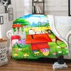 This adorable 3D Snoopy cartoon flannel blanket is comfortable and soft, perfect for use in bedrooms, beds, sofas, picnics, and