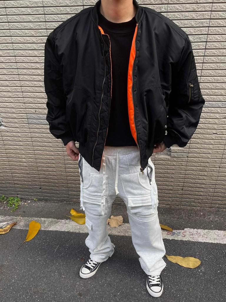 Мужская оранжевая утепленная куртка-бомбер – Короткая, Широкая, Классического кроя – Теплый хлопок для осени/зимы