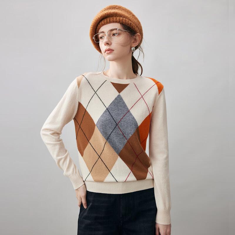 Женский свитер Komongboka из 100% кашемира с круглым вырезом и узором аргайл