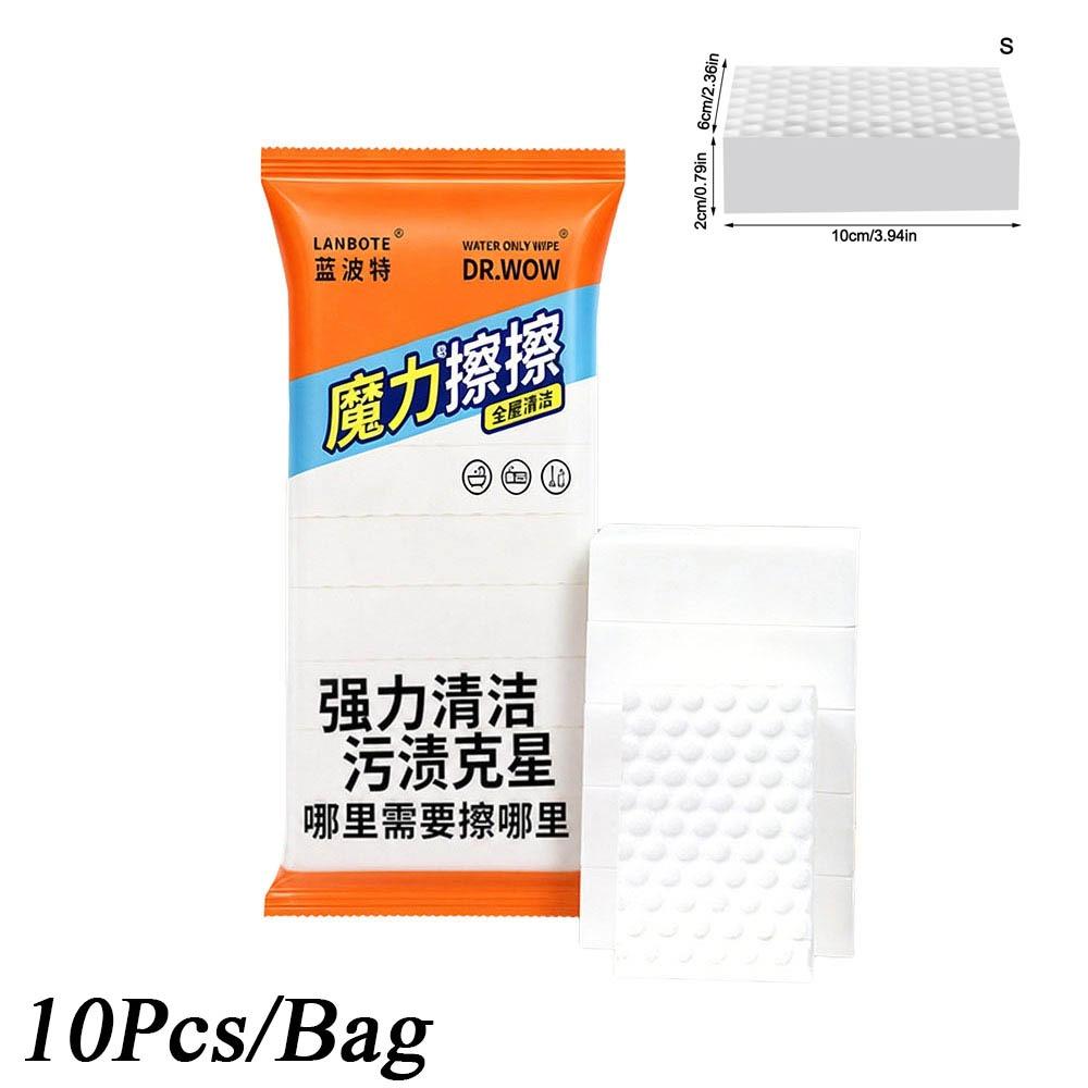 10Pcs Double Sided Nano Cleaning Sponge White Double Sided Scrubber Home Cleaning
