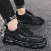 Fashion Sneakers For Men Breathable Black Mesh Casual Shoes 2024 Fashion Outdoor Working Shoes Man Lace-up Platform Shoe Tenis Masculino