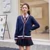 В наличии: Новый осенне-зимний кардиган с V-образным вырезом в стиле преппи - Школьный и учительский стиль