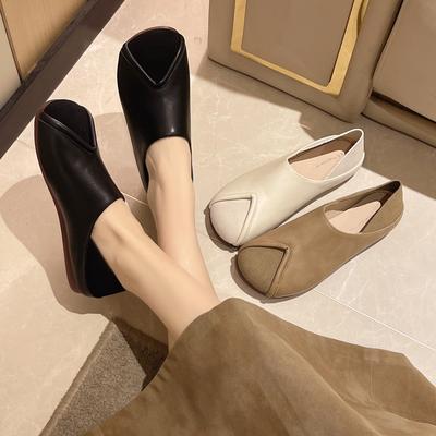 Женские туфли-лодочки 2025 весна новая мягкая подошва два способа носки туфли Doudou легкие и удобные туфли-лоферы на плоской подошве