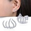 Trendy Multilayer Claws Stud Earrings for Women Silver Color Fashion Contracted Ear Piercing Accessories Dropship Jewelry