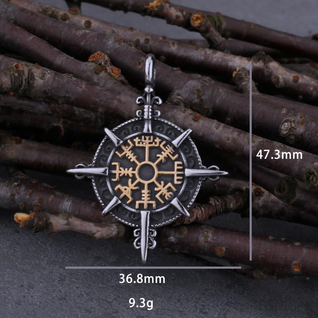 Скандинавское ожерелье с компасом викингов Vegvisir, мужское дорожное знак, амулет, кулон, скандинавский байкер, нержавеющая сталь, мужские ювелирные изделия, подарок