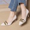 Autumn Women's Heeled Shoes New Metal Chain Pointed Toe Thin Heel Women's D'Orasy Shoes Dress Party High Heel Shoes for Women