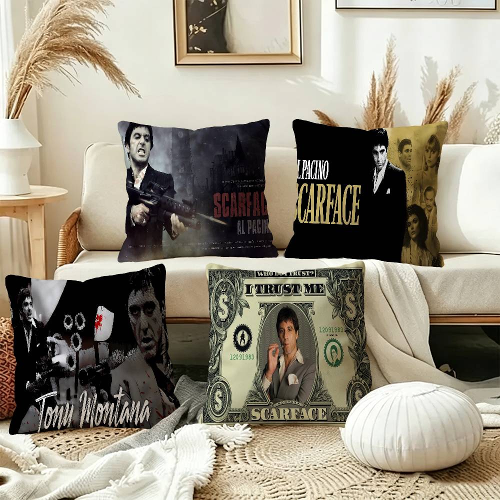 Classic Film SScarface Personalized Pillow Dust Cover Bedroom Kids Party Decoration Pillowcase Birthday Children Gift