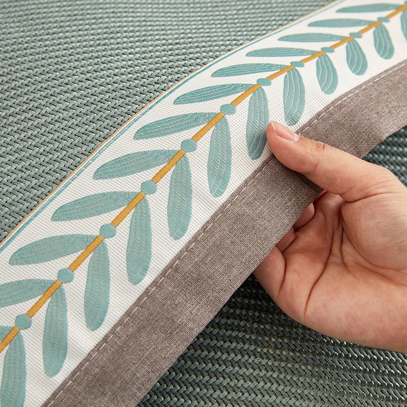Wormwood Ice Vine Sofa Cushion Summer Summer Ice Silk Mat Non-Slip Seat Cushion Solid Color Leather Sofa Cover Cloth Towel