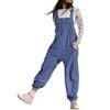 Women's Jumpsuits Summer Fashion Casual Loose Wide Leg Jumpsuits Solid Color Insert Pockets Retro Button Strap Jumpsuits