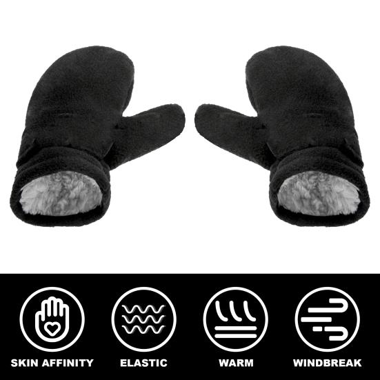 Infant Gloves Thick Fastener Tape Autumn Winter Toddler Boys Girls Adjustable Plush Gloves for Outdoor