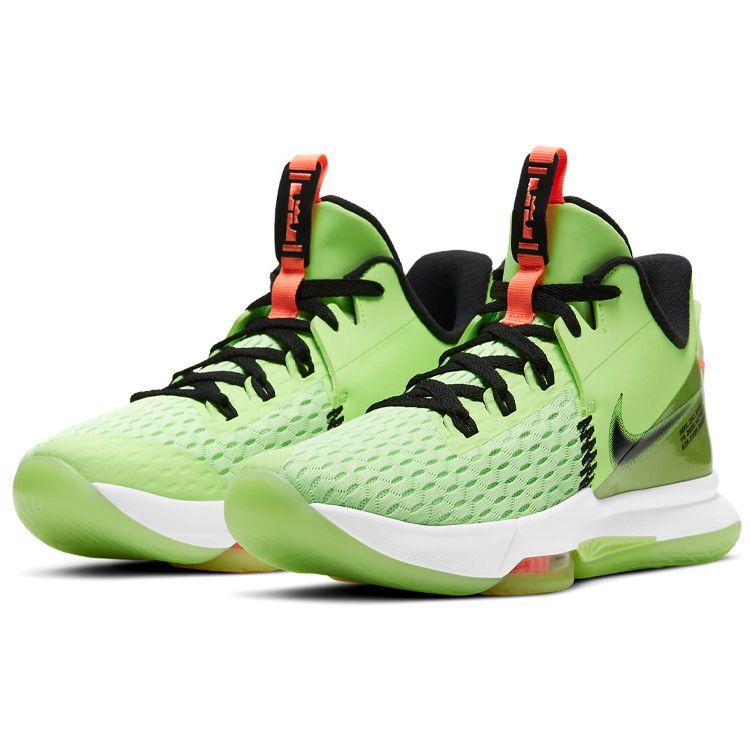 Nike Кроссовки унисекс LeBron Witness 5 Grinch Green Lime-Glow Bright-Mango CQ9380-300