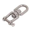 Double Jaw Shackle Professional Heavy Duty 304 Stainless Steel Rolling Shackle Device for Swing Climbing Rope 5mm 0.20in