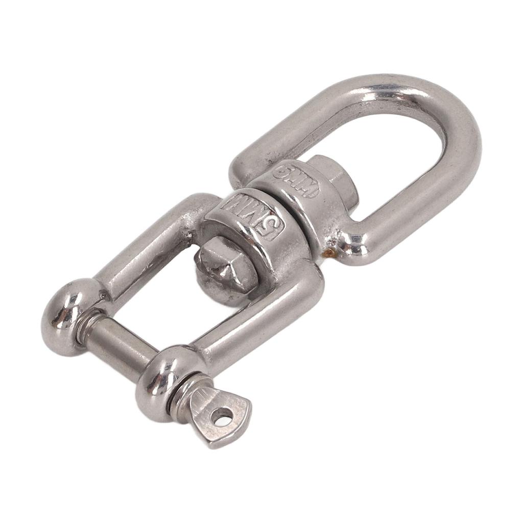 Double Jaw Shackle Professional Heavy Duty 304 Stainless Steel Rolling Shackle Device for Swing Climbing Rope 5mm 0.20in