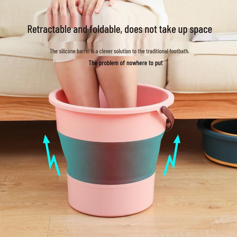 Складное ведро для мойки автомобилей: Портативный, утолщенный пластик для путешествий, дома или рыбалки - Доступен в больших и малых размерах.