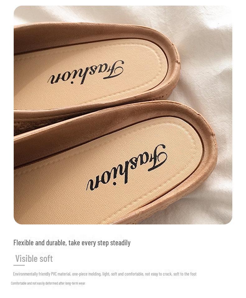 Женские летние сандалии Baotou Slip-On: Модные, нескользящие, идеально подходят к юбкам.