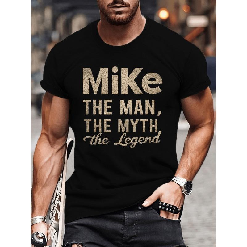 Европейские размеры Футболка с графическим принтом Mike LEGEND, Мужские футболки, Повседневная футболка с коротким рукавом для летнего сезона.