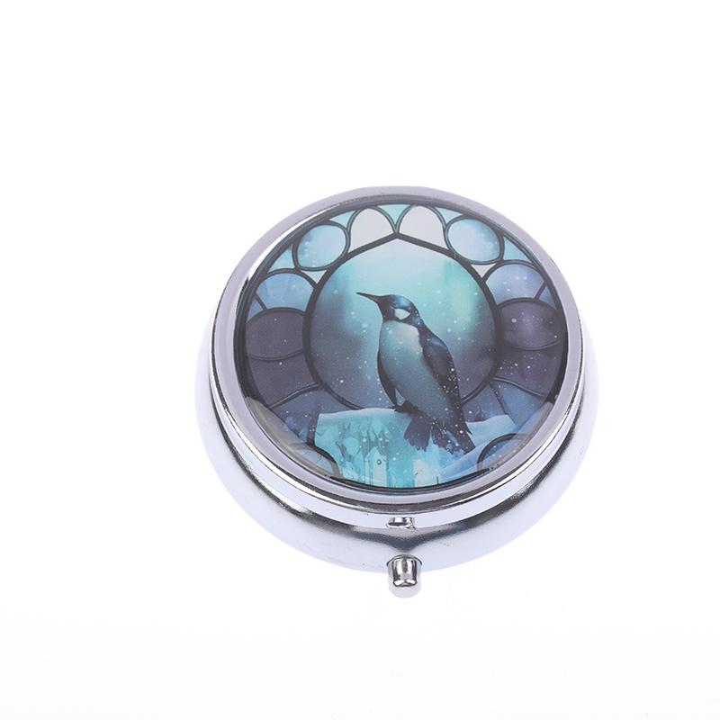 1 шт., круглая таблетка в виде листа стрекозы, 3 отделения, мини-декоративный карманный кошелек, портативный дорожный держатель для таблеток и витаминов Orga