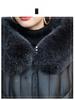 2024 Women's Mid-Length Genuine Leather Sheepskin Jacket with Fox Fur Hood