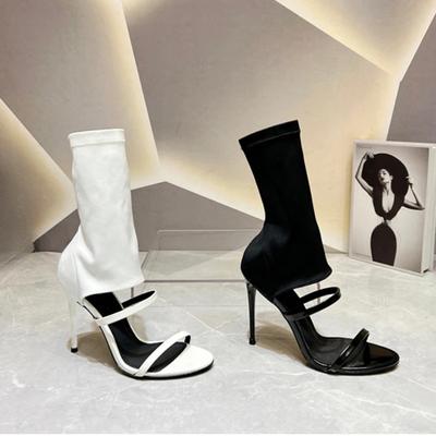 Летняя Новая Повседневная Мода Квадратный Носок Толстый Каблук Открытый Носок Пряжка Однотонные Удобные Сексуальные Банкетные Женские Туфли