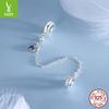 S925 Sterling Silver Beads, Peace And Love Heart Silicone Safety Chain Diy Bracelet Beaded Accessories
