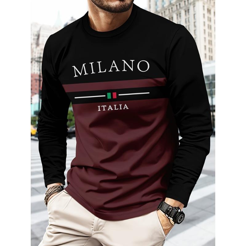 Мужская модная футболка с длинным рукавом MILANO