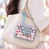 Transparent Dual-Tone Decompression Button Toy Cute Design Keyboard Keychain  Children's Bag