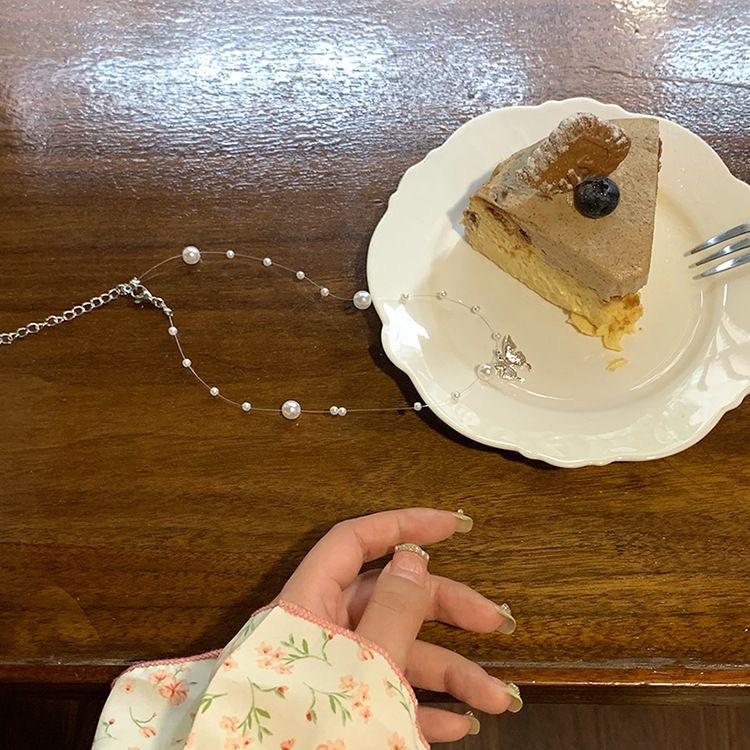 Romantic Butterfly Pearl Necklace - Light Luxury, Niche Design for Women, Spring/Summer Clavicle Chain Accessory