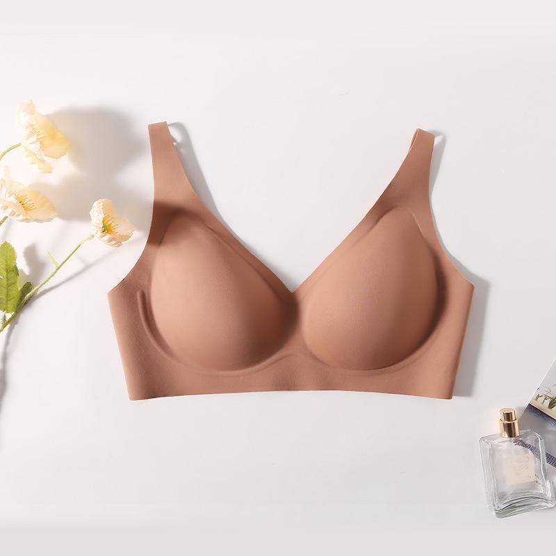 Бесшовный бюстгальтер из шелка тутового шелкопряда Yuyue - удобный, дышащий, с застежкой сзади, без косточек, однотонное нижнее белье