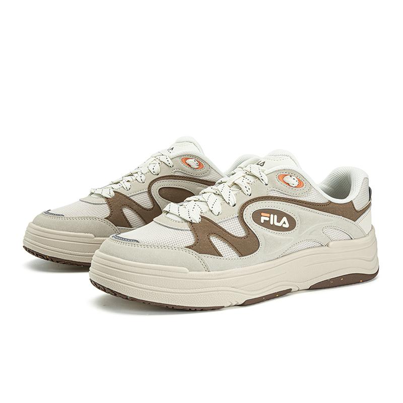 Fila VIBE Износостойкие Легкие Дышащие Низкие Кеды для Скейтборда Мужские Цвет Лебединый Желтый/Пшеничный Коричневый F12M623210FWO