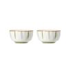 Fresh Green Wood Style Ceramic Rice & Noodle Bowl Set (6-piece)