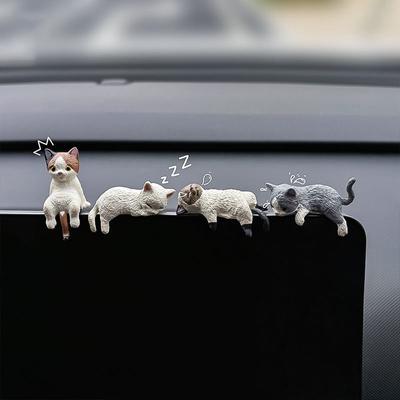 Милое украшение для центральной консоли автомобиля в виде кота, фигурка котенка, украшение для приборной панели автомобиля, зеркало заднего вида, креативные автомобильные аксессуары