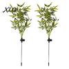 Outdoor Decorative Garden Accents 2Pcs Artificial Flower Solar Lights, Lily Bamboo Wisteria Stake Easy Install Yard Decor Powered Firefly Waterproof