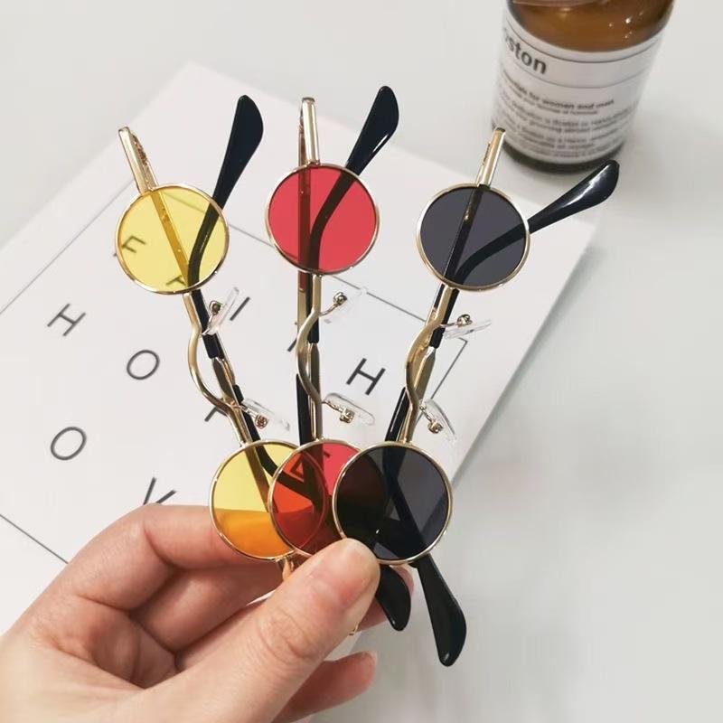 Супер маленькие круглые ретро солнцезащитные очки мини-круглая оправа фото маленькие очки мужские и женские солнцезащитные очки Punk Tide