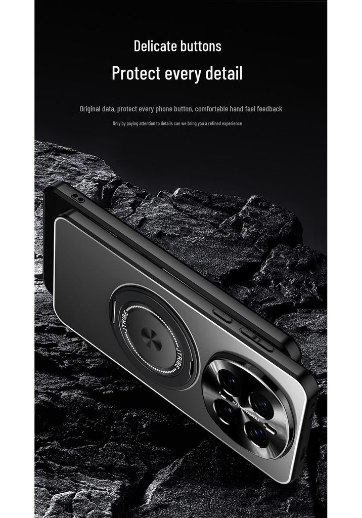 Металлический защитный чехол для телефона Honor Magic7 Pro с вращающейся подставкой