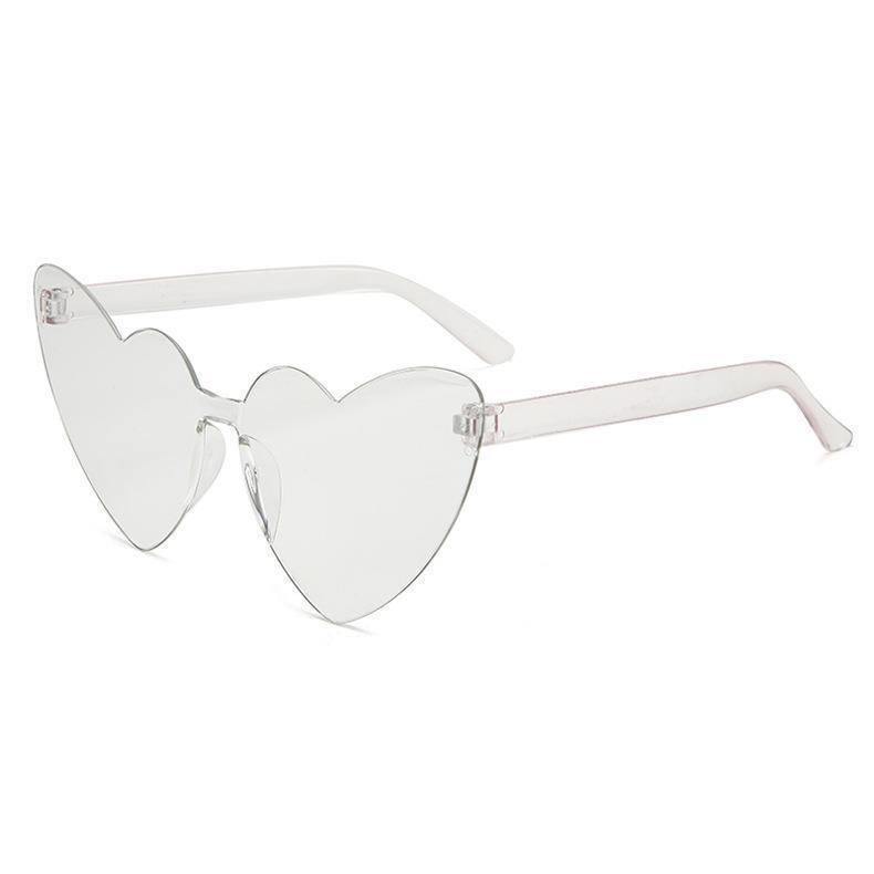 Y2K Heart Women Sunglasses Transparent Frame UV Protection Cute Shades for Toddlers Perfect for Outdoor Play&Daily Fashion KJ056